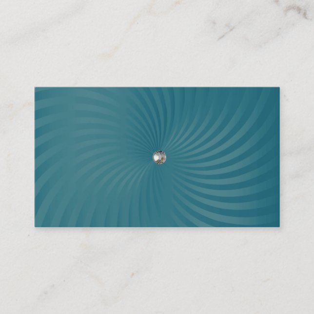 Teal Blue Shimmer Twirl Business Card (Front)