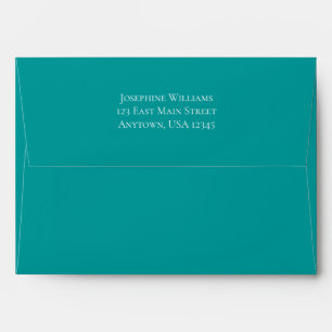 Teal Blue Simple A7 5x7 Return Address Envelope