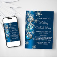 Teal Blue Snowflakes Ornaments Christmas Party