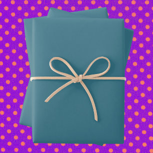 Teal Blue Solid Colour Wrapping Paper Sheet