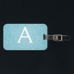 Teal Blue Sparkle Glitter Monogram Name Luggage Tag<br><div class="desc">Teal Aqua Ice Blue Sparkle Glitter Monogram Name and Initial Luggage Tag. This bag tag is perfect for Back to School, Work, or Travelling. The Luggage Tag also makes a great party favour for weddings, birthdays, bridal showers, honeymoons or for a bachelorette party. Please contact the designer for customised matching...</div>