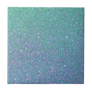Teal Blue Sparkle Glitter Texture Pattern Tile