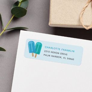 Teal & Blue Summer Popsicle Return Address