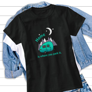 Teal Blue Teardrop Camper Trailer T-Shirt