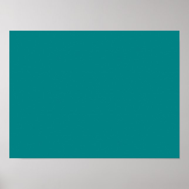 Teal Blue Turquoise Aqua Solid Color Background Poster (Front)