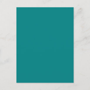 Teal Blue Turquoise Aqua Solid Colour Background Postcard