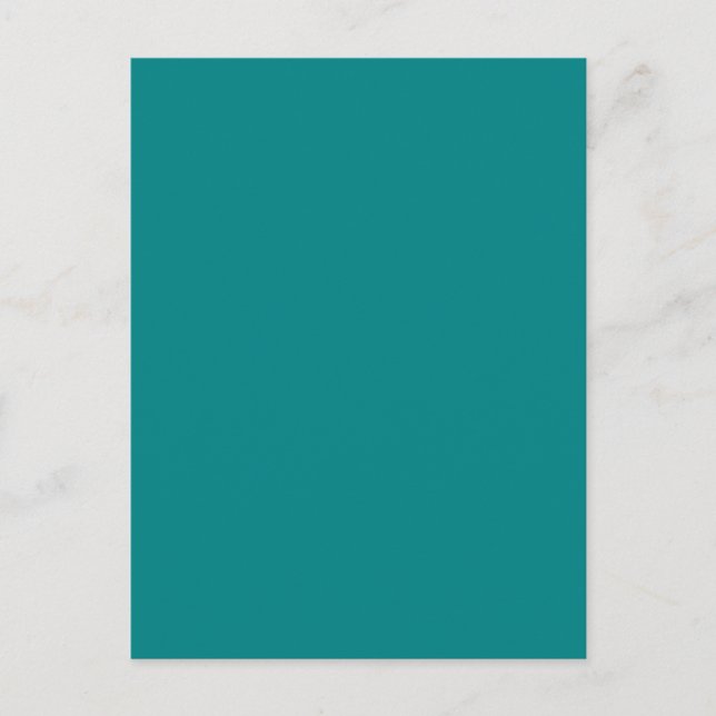 Teal Blue Turquoise Aqua Solid Colour Background Postcard (Front)