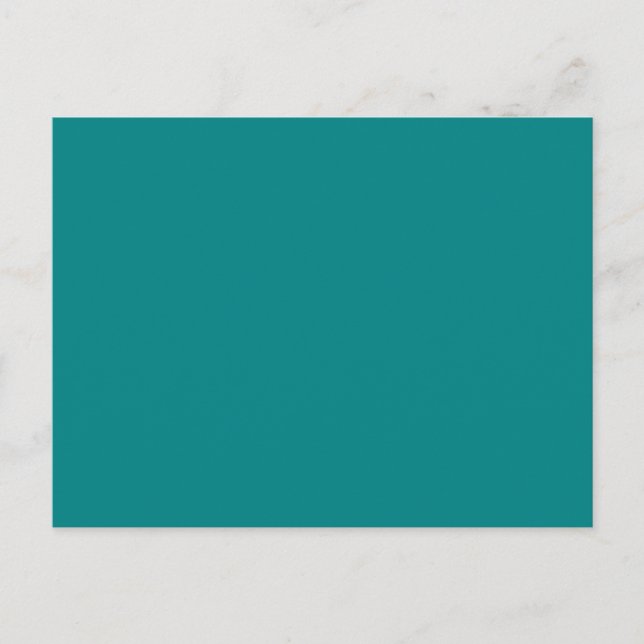 Teal Blue Turquoise Aqua Solid Colour Background Postcard (Front)