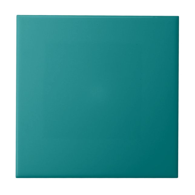 Teal Blue Turquoise Aqua Solid Colour Background Tile (Front)