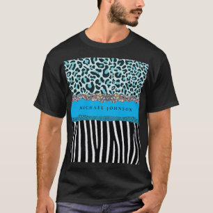 Teal Blue Turquoise Modern Glam Retro Men's Shirt