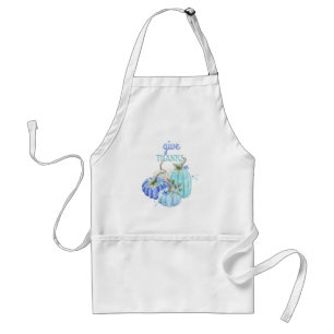 Teal Blue Turquoise Pumpkin Autumn Fall Standard Apron
