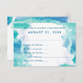 Teal Blue Watercolor Tie Dye Bat Mitzvah Rsvp Invitation Zazzle