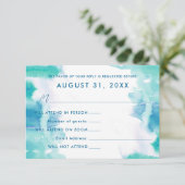 Teal Blue Watercolor Tie Dye Bat Mitzvah Rsvp Invitation Zazzle