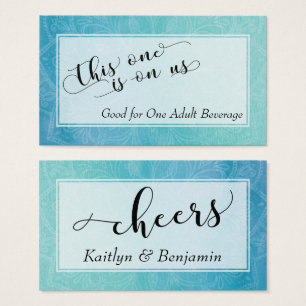 Teal & Blue Watercolor with Mandala Drink Tickets