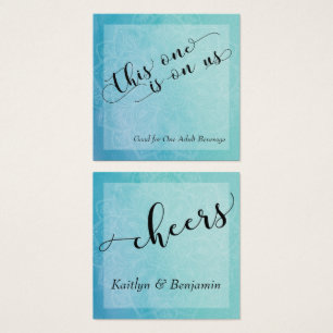 Teal & Blue Watercolor with Mandala Drink Tickets