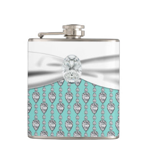 Teal Blue Wedding Hip Flask