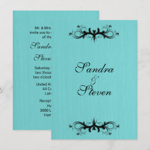Teal Blue Wedding Invitation