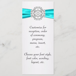 Teal Blue Wedding Menu Program