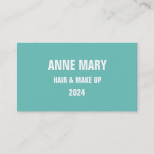 Teal Blue White Hair & Make Up Stylish Modern 2024 Business Card