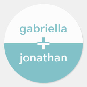 Teal blue yin yang plus custom name favour seal