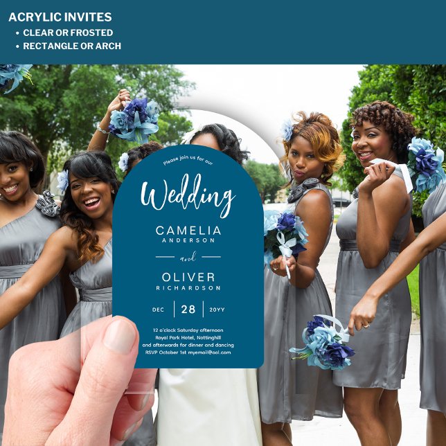 Teal Blue Zazzle Acrylic Wedding Invites  Acrylic Invitations (Creator Uploaded)