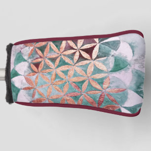 Teal Blush Pink Pastel Abstract Watercolor Pattern Golf Head Cover