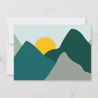 Teal Boho Mountain Card