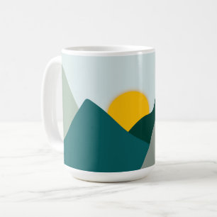Teal Boho Mountain Mug