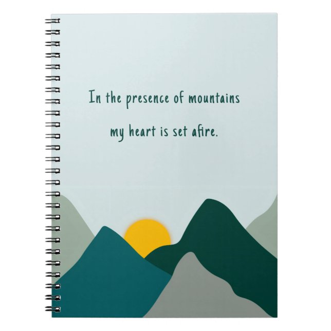 Teal Boho Mountain Notebook (Front)