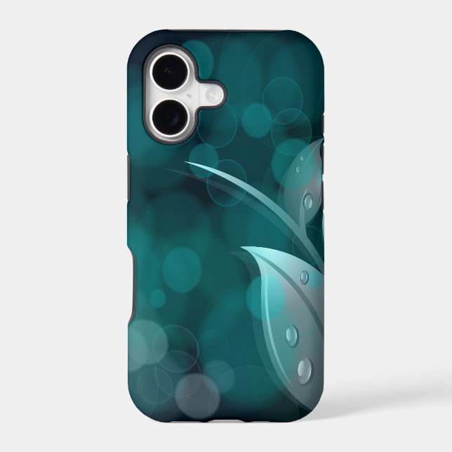 Teal Bokeh Leaves (Back)