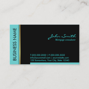 Teal Border Mortgage Agent Business Card