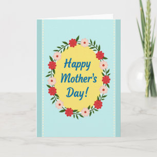 Teal Border Mother Love Card