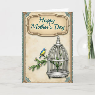 Teal Border Mothers Day Card