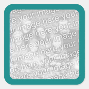 Teal Border Photo Sticker