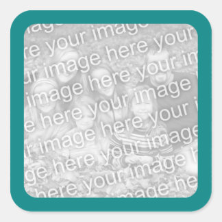 Teal Border Photo Sticker