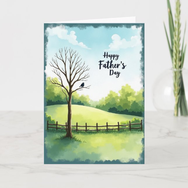 Teal Bordered Fathers Day Card (Front)
