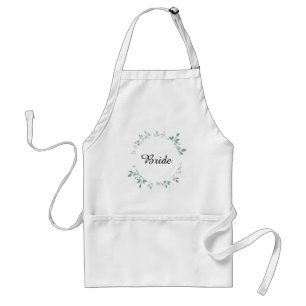 Teal Botanical Textured Effect Bride Standard Apron