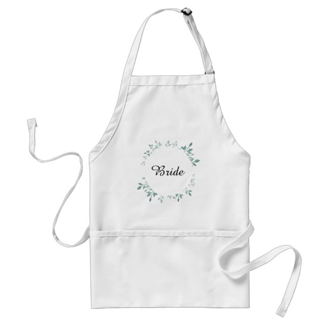 Teal Botanical Textured Effect Bride Standard Apron (Front)