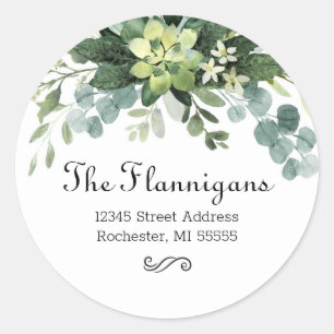 Teal Bouquet Name - Return Address Address Label