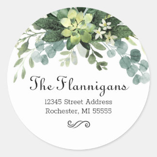 Teal Bouquet Name - Return Address Address Label