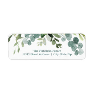 Teal Bouquet Upper Swag - Return Address Label