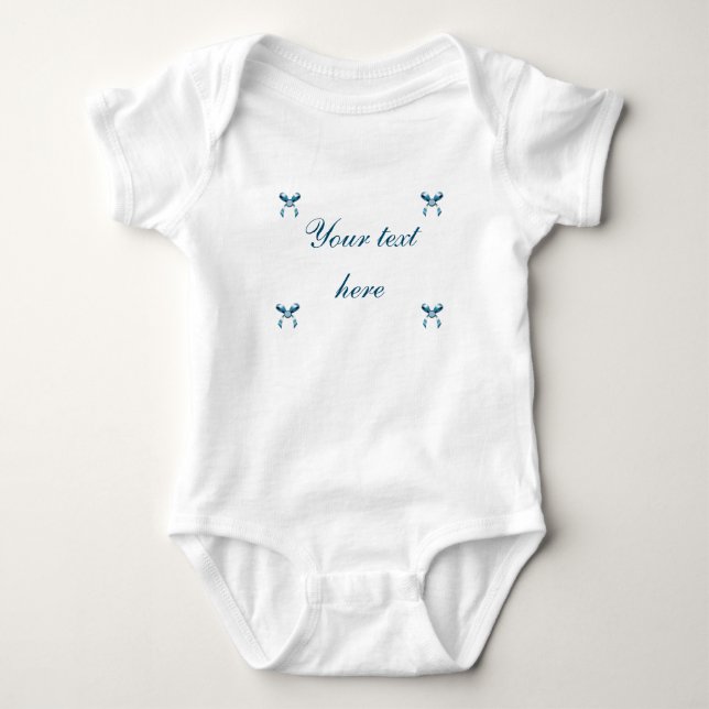 Teal Bows Personalised Infant Creeper (Front)