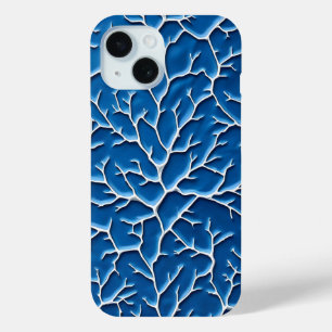 Teal Branch Texture iPhone Case Modern Design