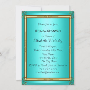 Teal Bridal Shower Invitation
