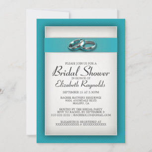 Teal Bridal Shower Invitations
