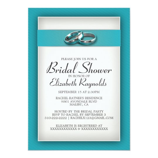 Teal Bridal Shower Invitations