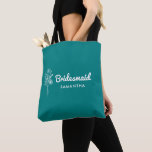 Teal Bridesmaid Proposal Maid of honour Gift  Tote Bag<br><div class="desc">Surprise your best friends with a heartfelt and elegant bridesmaid proposal using this charming floral tote bag! Adorned with beautiful flowers, this tote bag is the perfect way to ask, "Will you be my bridesmaid?" in a meaningful and timeless style. Designed with a romantic, boho-inspired aesthetic, it blends soft, feminine...</div>