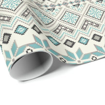 Teal bronze aztec snowflakes reindeer Christmas