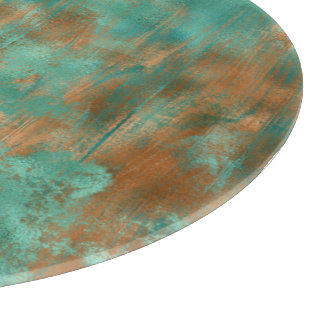 Teal brown aesthetic patina inspired cutting board