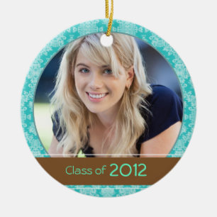Teal & Brown Photo Graduation 2012 Keepsake Ceramic Tree Decoration